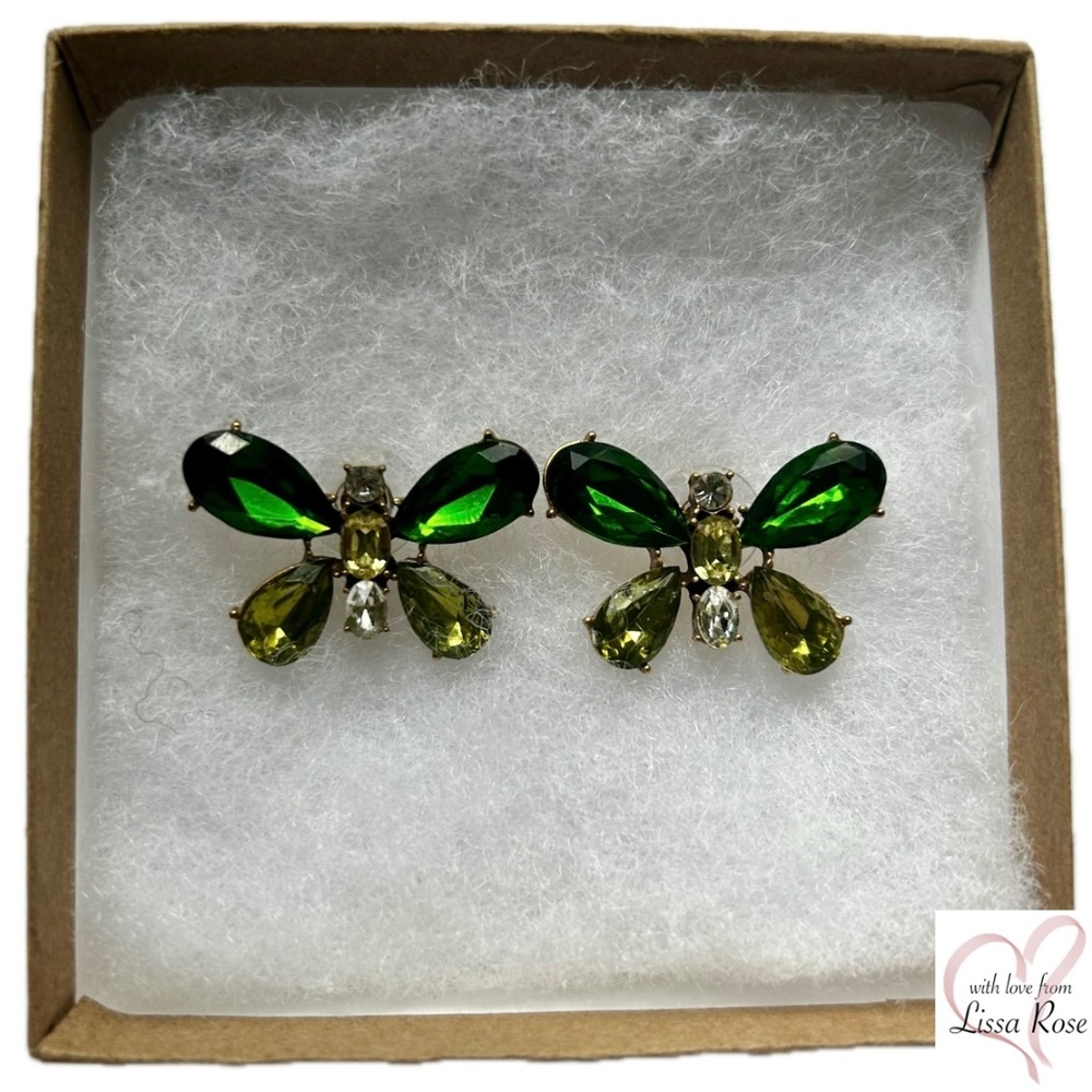 Cut Glass Butterfly Earrings (Ann Taylor)